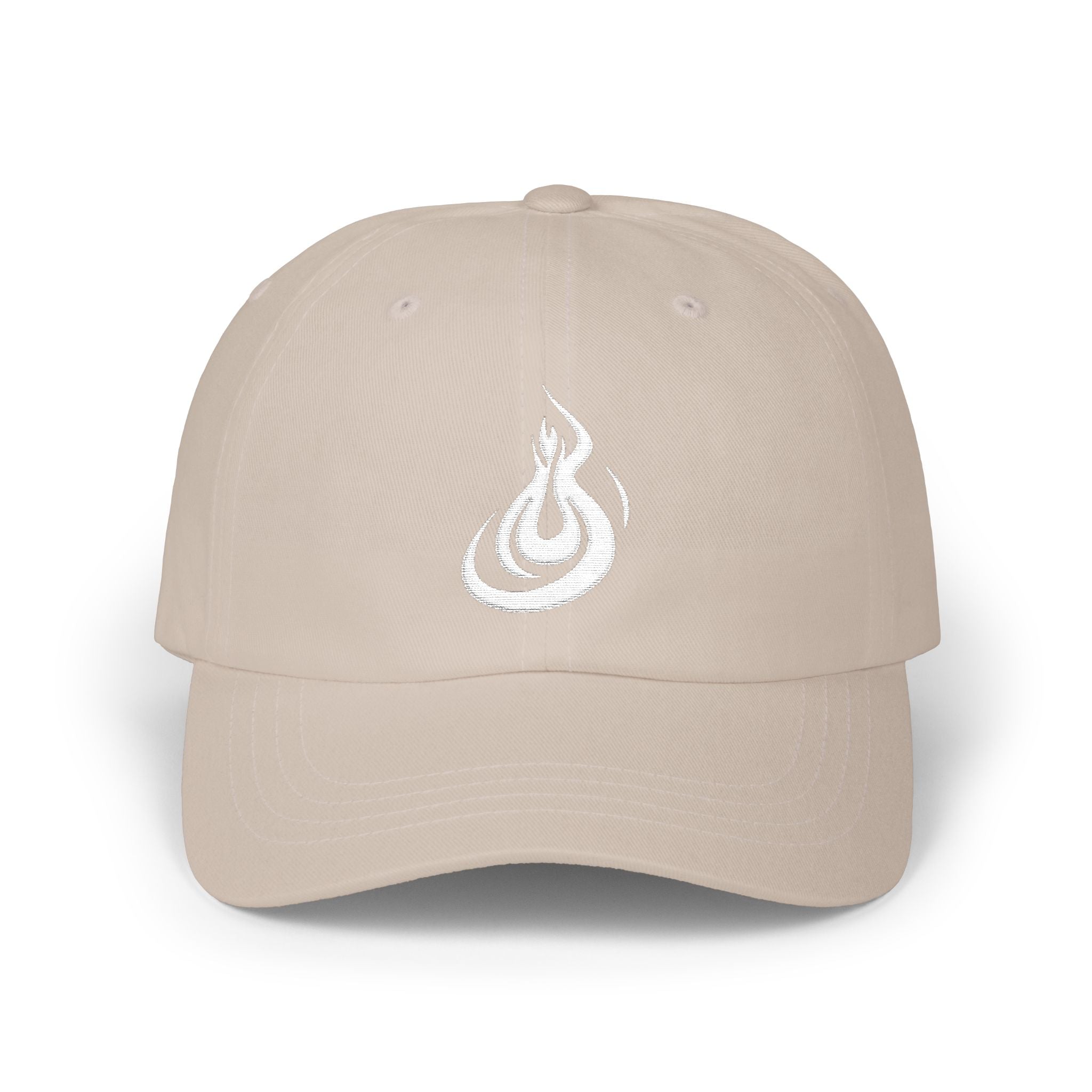 Dad Cap: Minimal Embroidered Burn Flame
