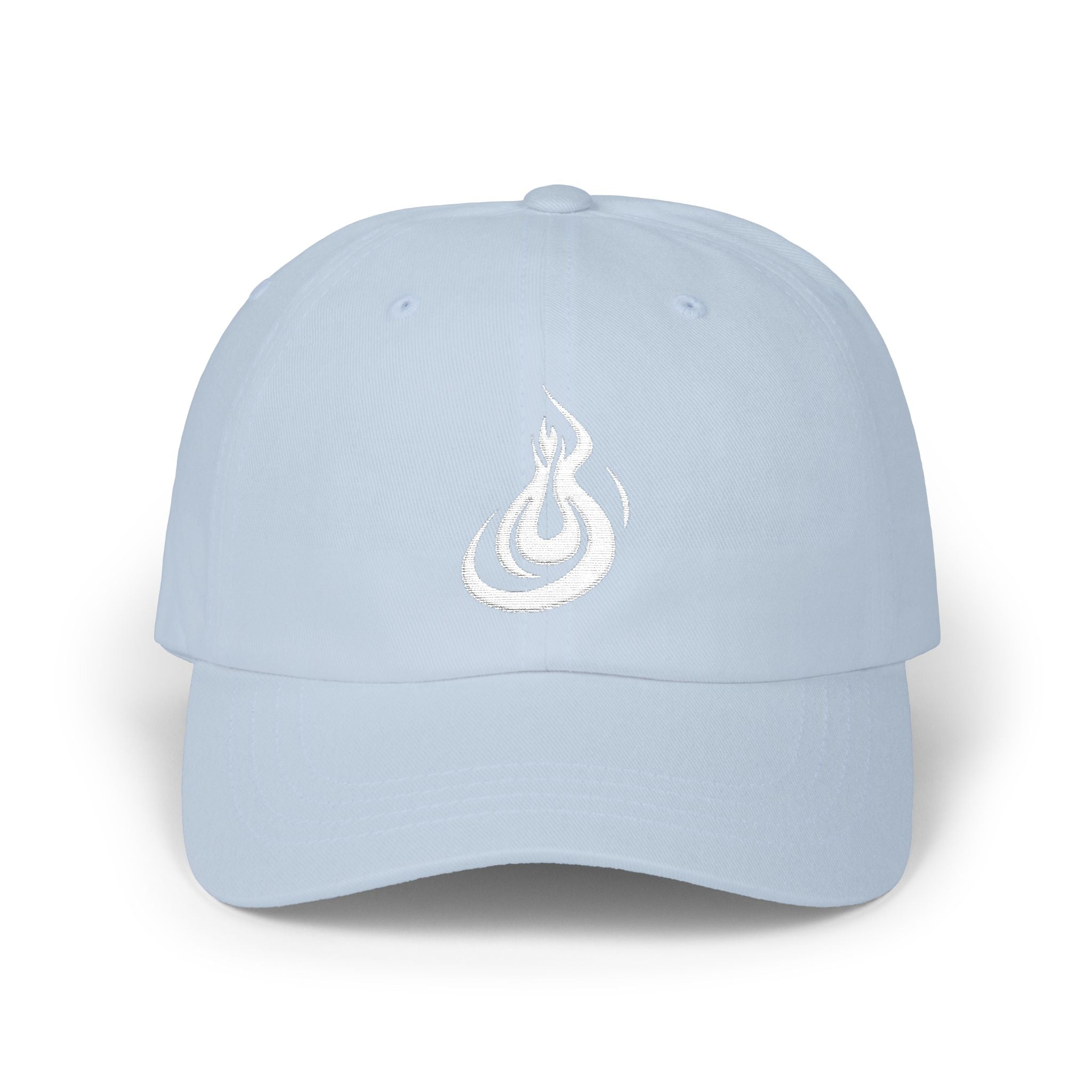 Dad Cap: Minimal Embroidered Burn Flame