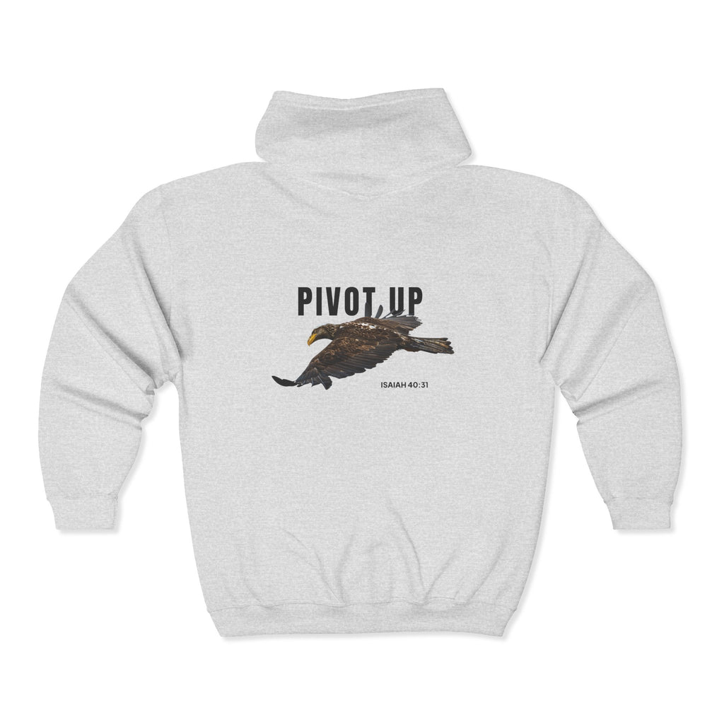 Pivot Up — Isaiah 40:31 Full-Zip Hoodie (Light Colours)