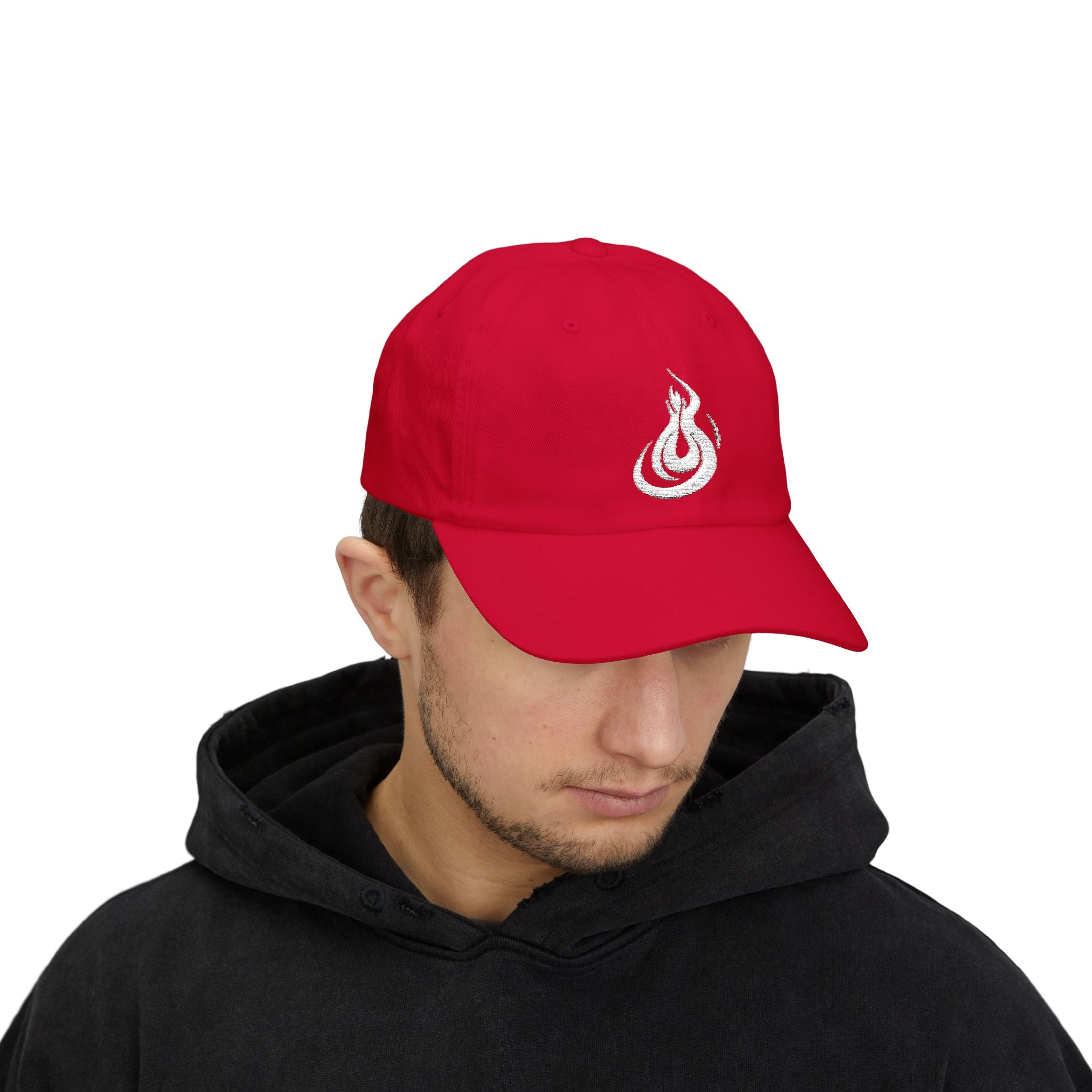 Dad Cap: Minimal Embroidered Burn Flame