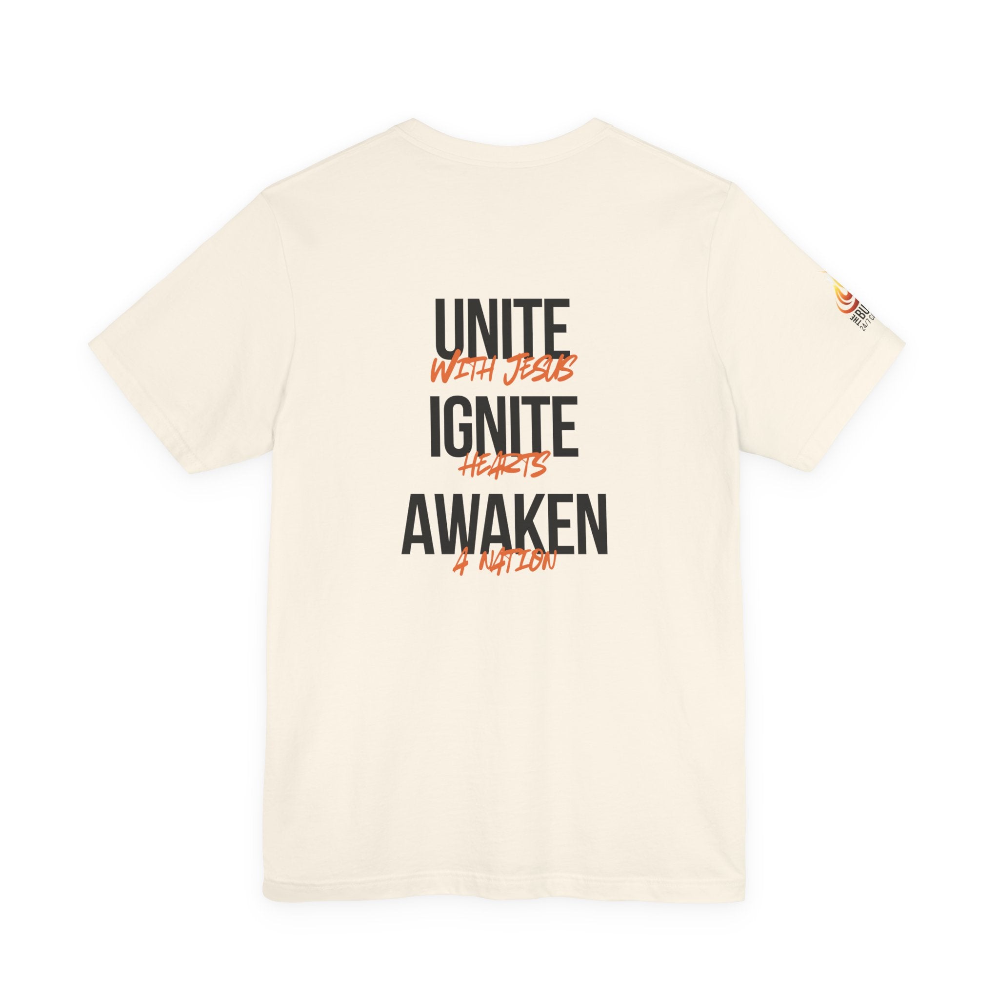 Unite Ignite Awaken Tee – Inspirational Christian Short Sleeve Shirt (Light Colours)