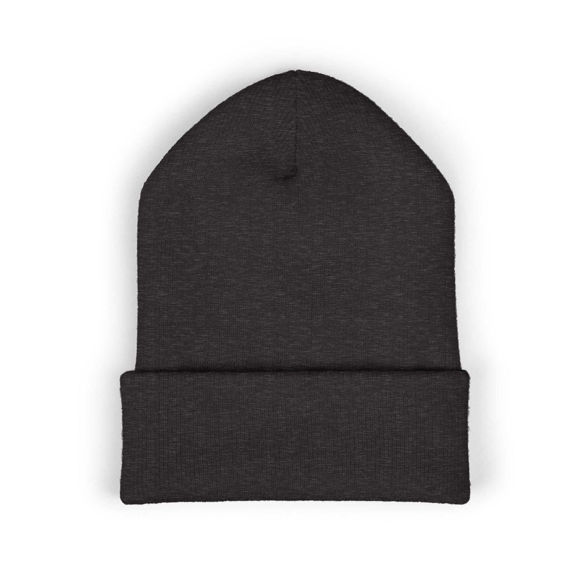 Embroidered Flaming Target Beanie: Classic Cuffed Knit Hat