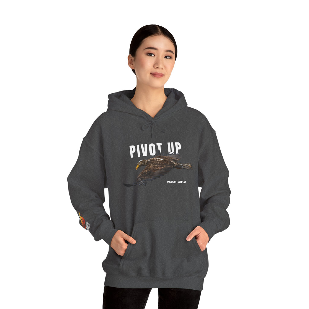 Pivot Up Hoodie — Isaiah 40:31 (Dark Colours)