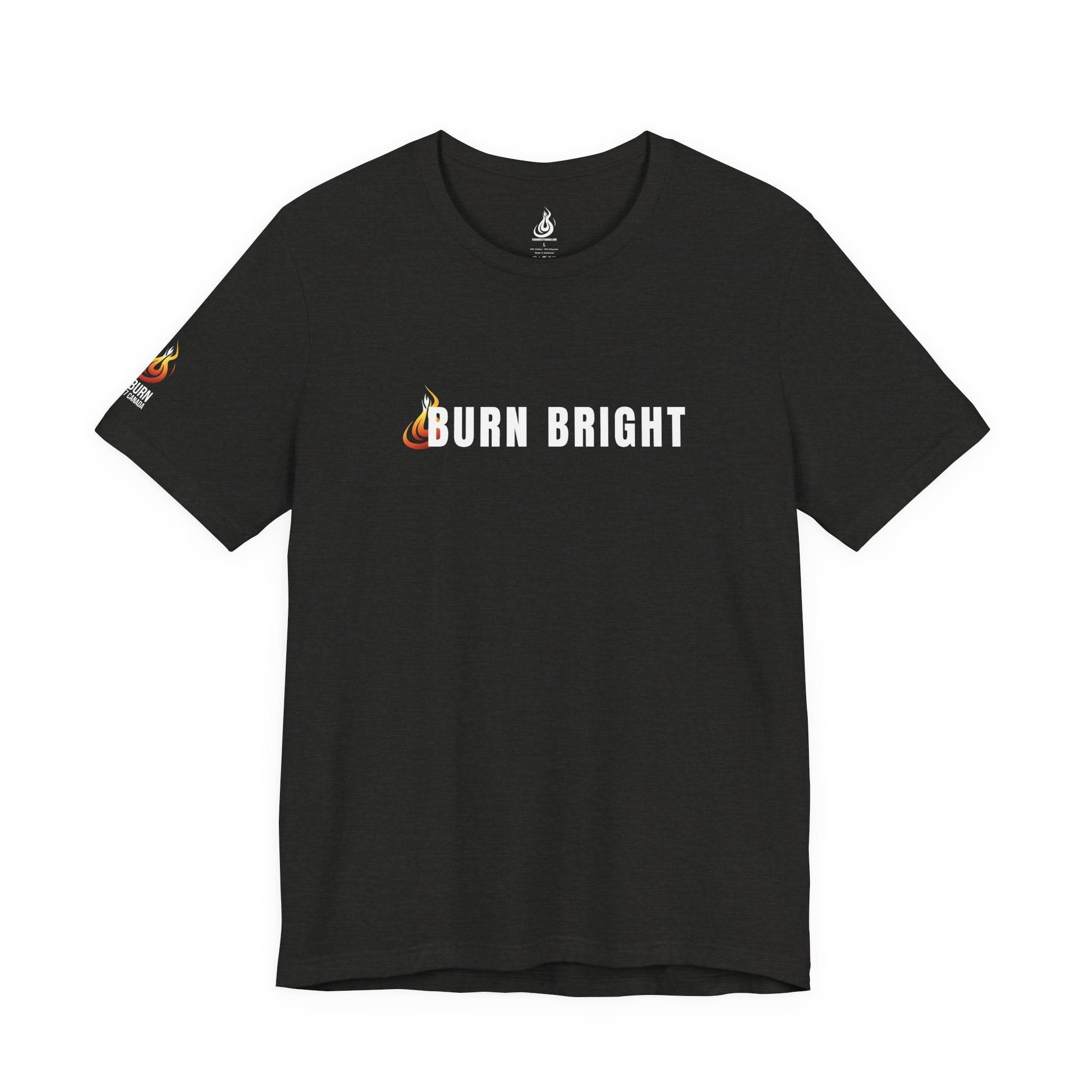 Burn Bright Christian T-Shirt — 2 Corinthians 4:6 Faith Tee (Dark Colours)