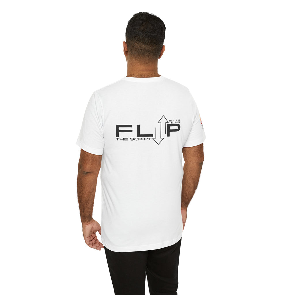 Flip The Script Tee — Isaiah 43:18–19 Christian T-Shirt (Light Colours)