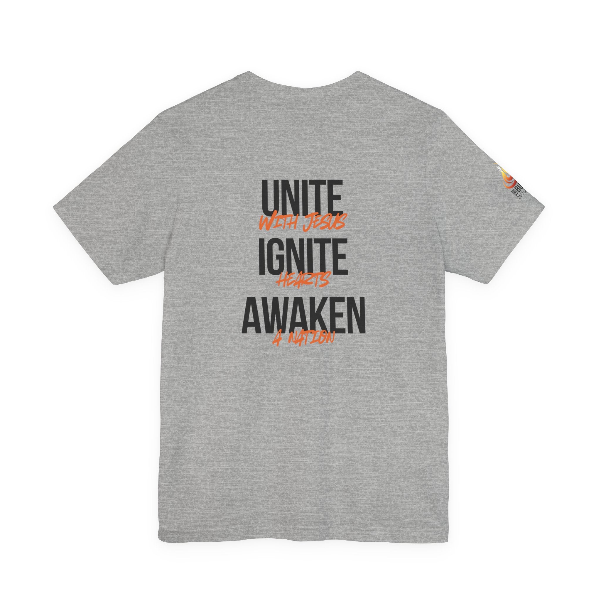 Unite Ignite Awaken Tee – Inspirational Christian Short Sleeve Shirt (Light Colours)