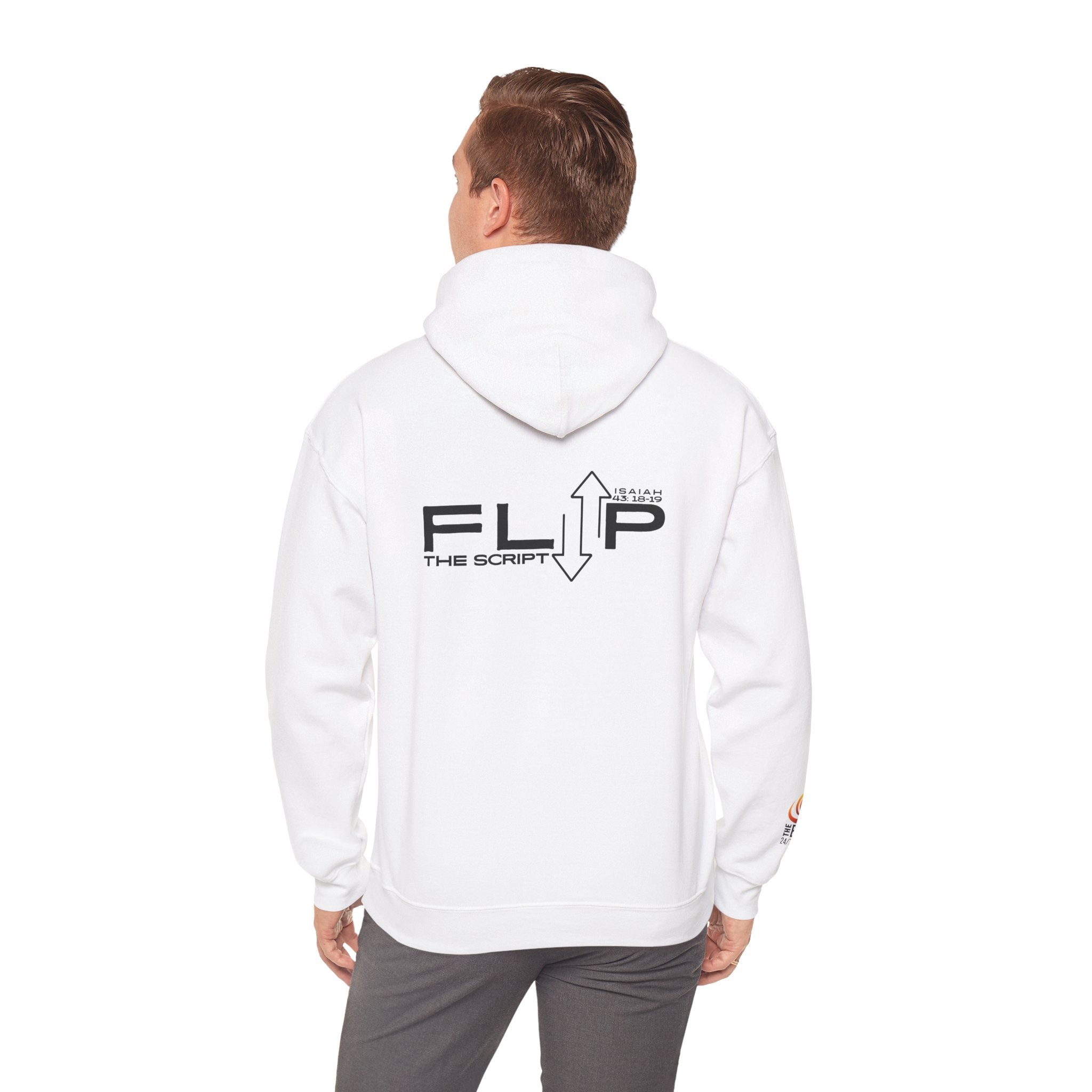 Flip The Script Hoodie — Isaiah 43:18–19 (Light Colours)