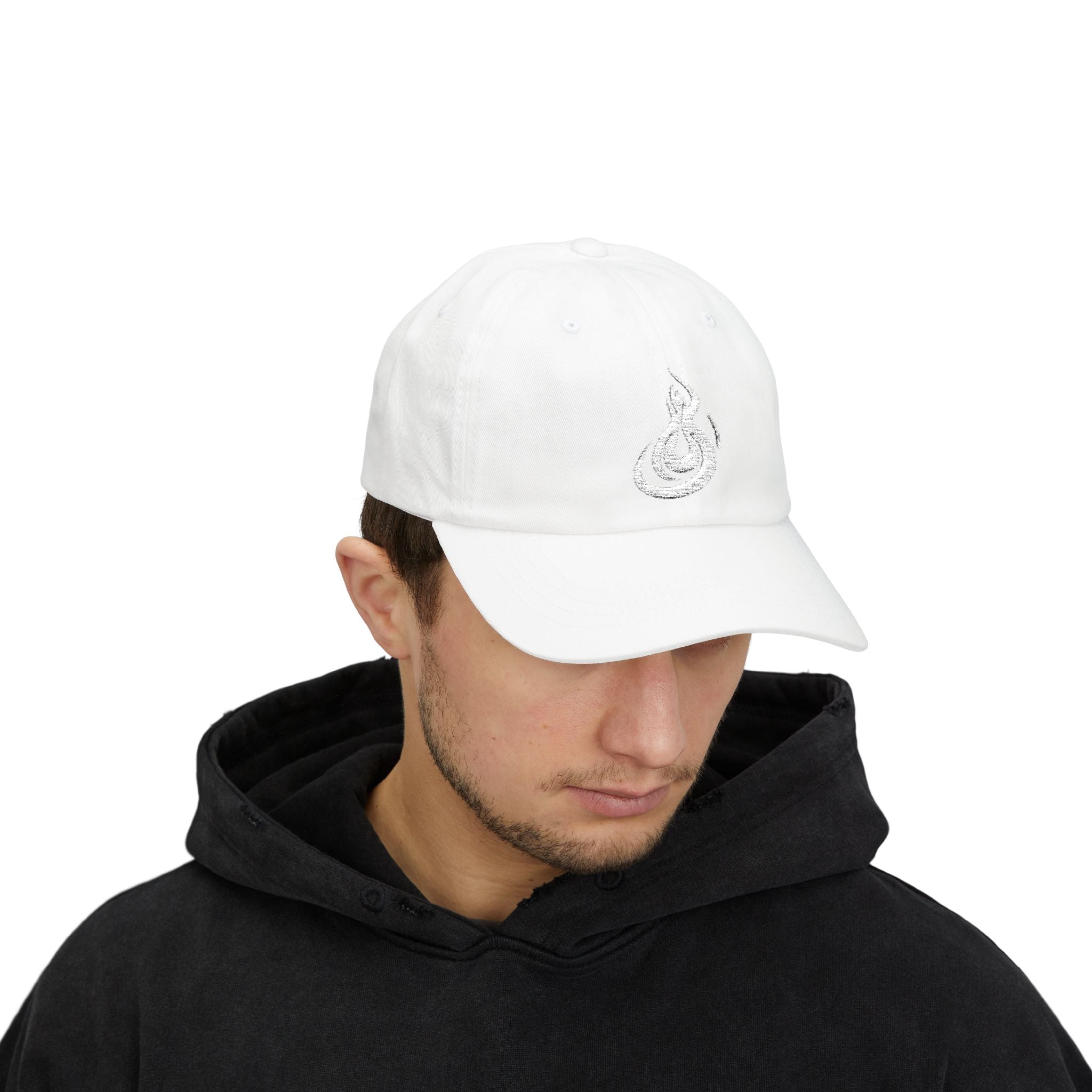 Dad Cap: Minimal Embroidered Burn Flame