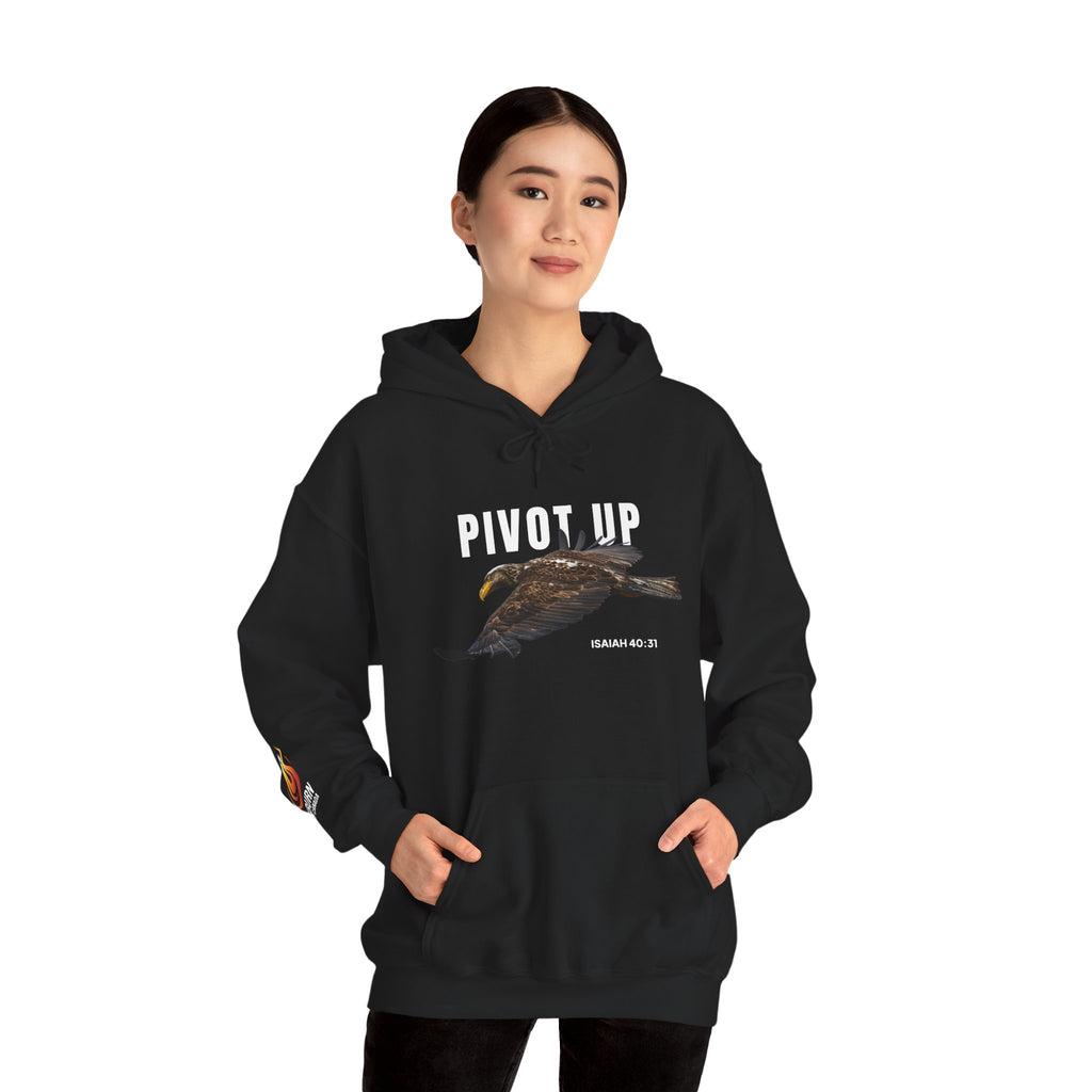 Pivot Up Hoodie — Isaiah 40:31 (Dark Colours)