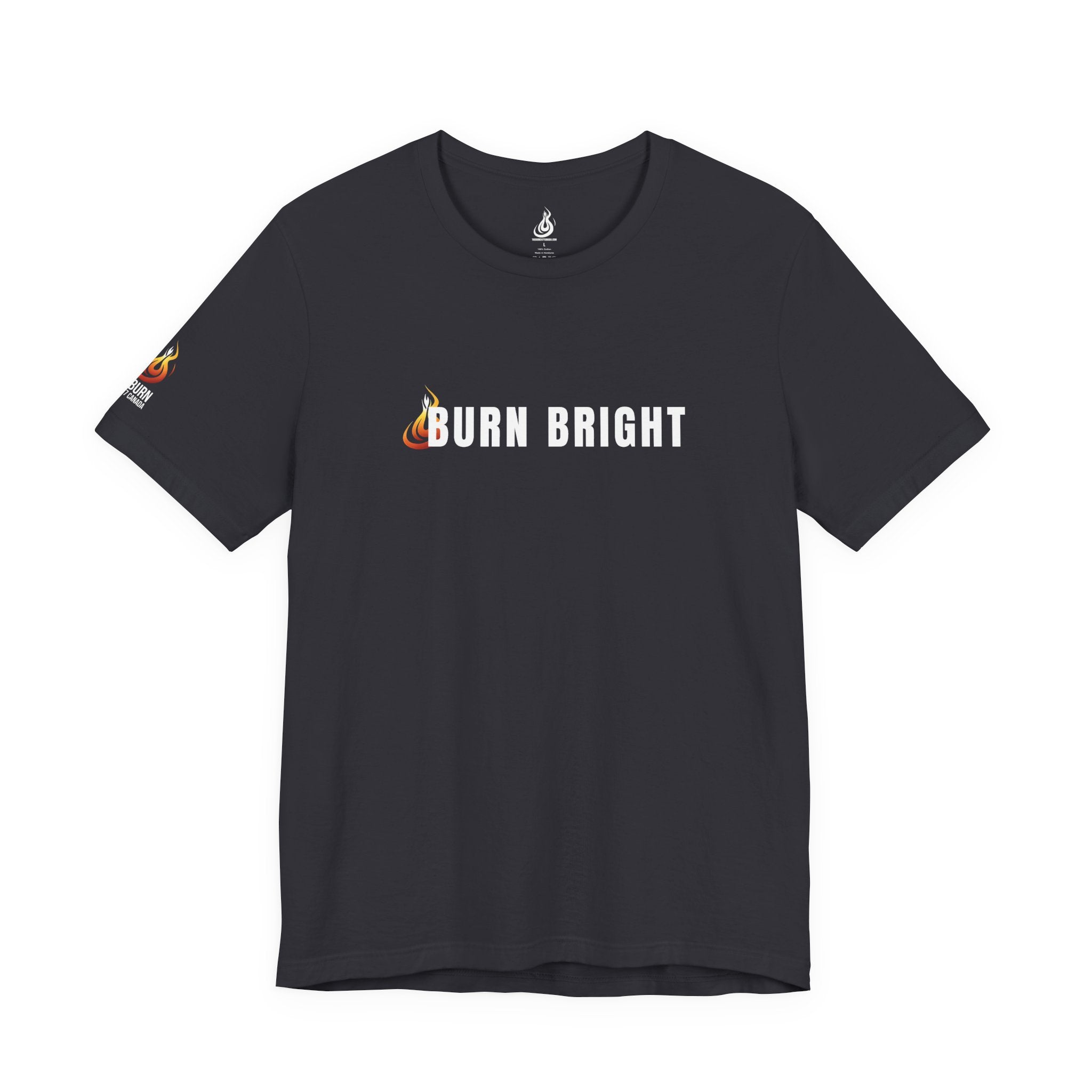 Burn Bright Christian T-Shirt — 2 Corinthians 4:6 Faith Tee (Dark Colours)