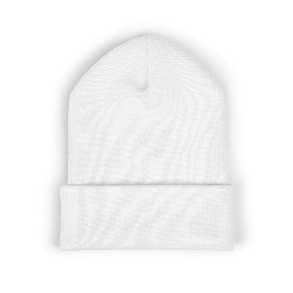 Embroidered Flaming Target Beanie: Classic Cuffed Knit Hat
