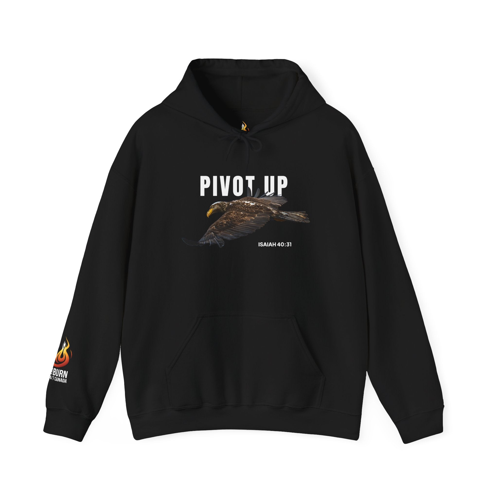 Pivot Up Hoodie — Isaiah 40:31 (Dark Colours)