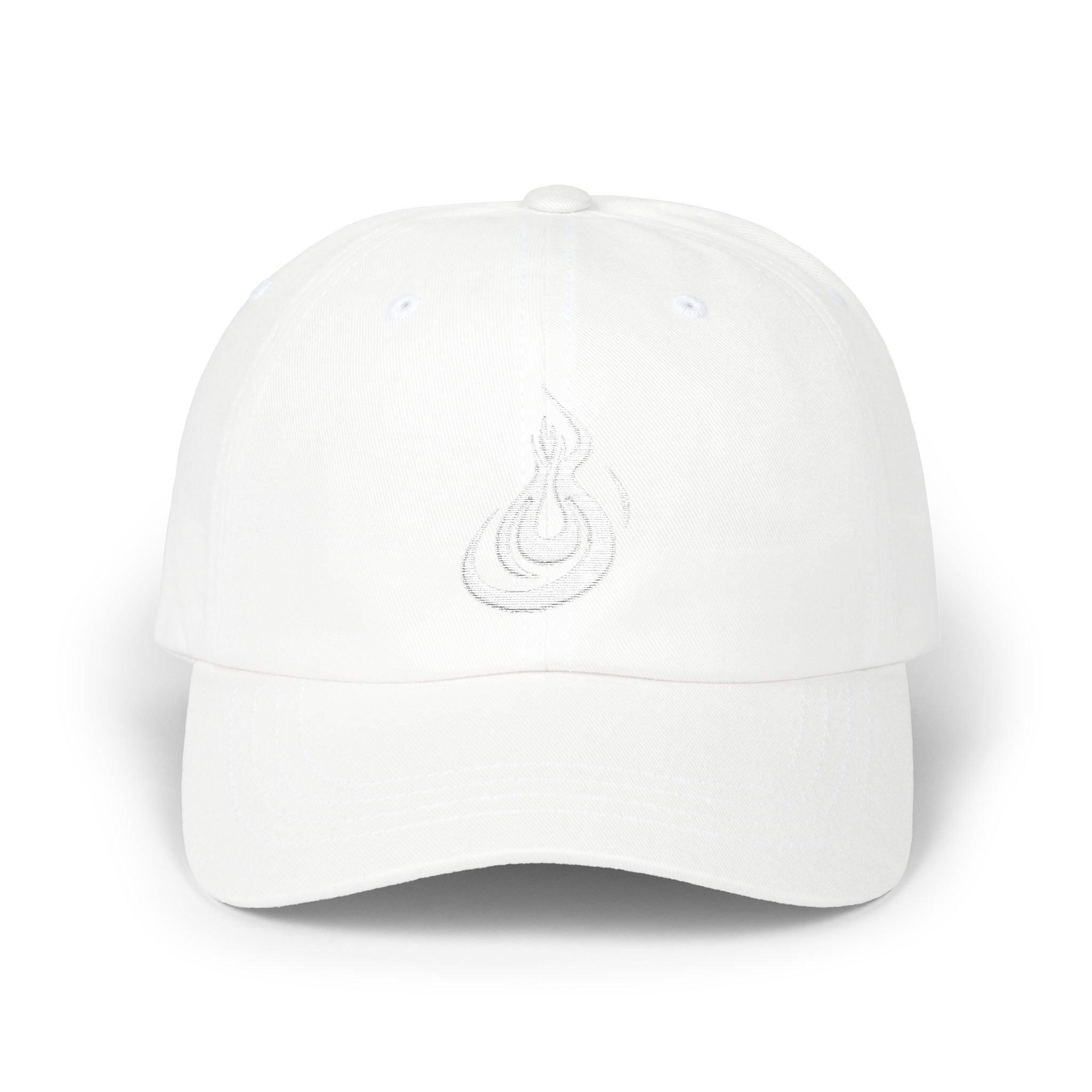 Dad Cap: Minimal Embroidered Burn Flame