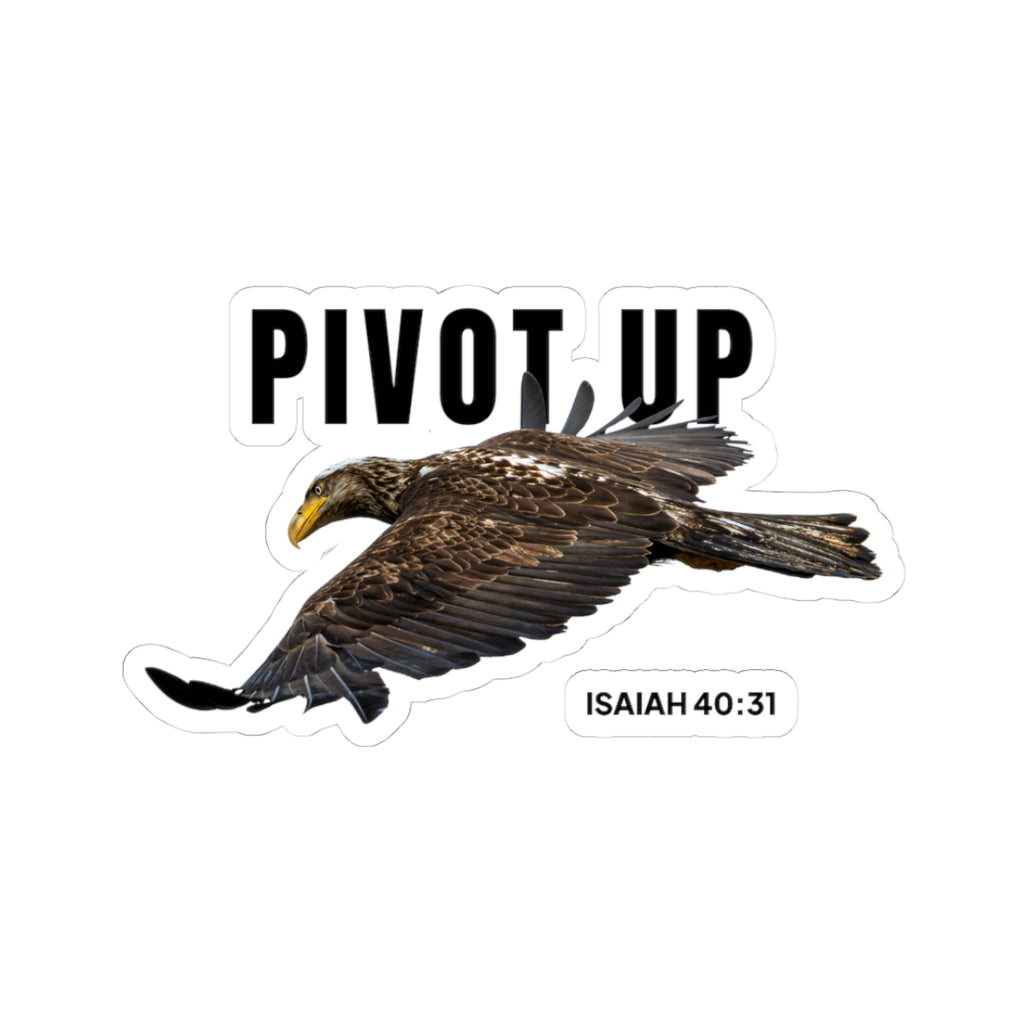 Pivot Up Eagle Sticker — Isaiah 40:31 Decal
