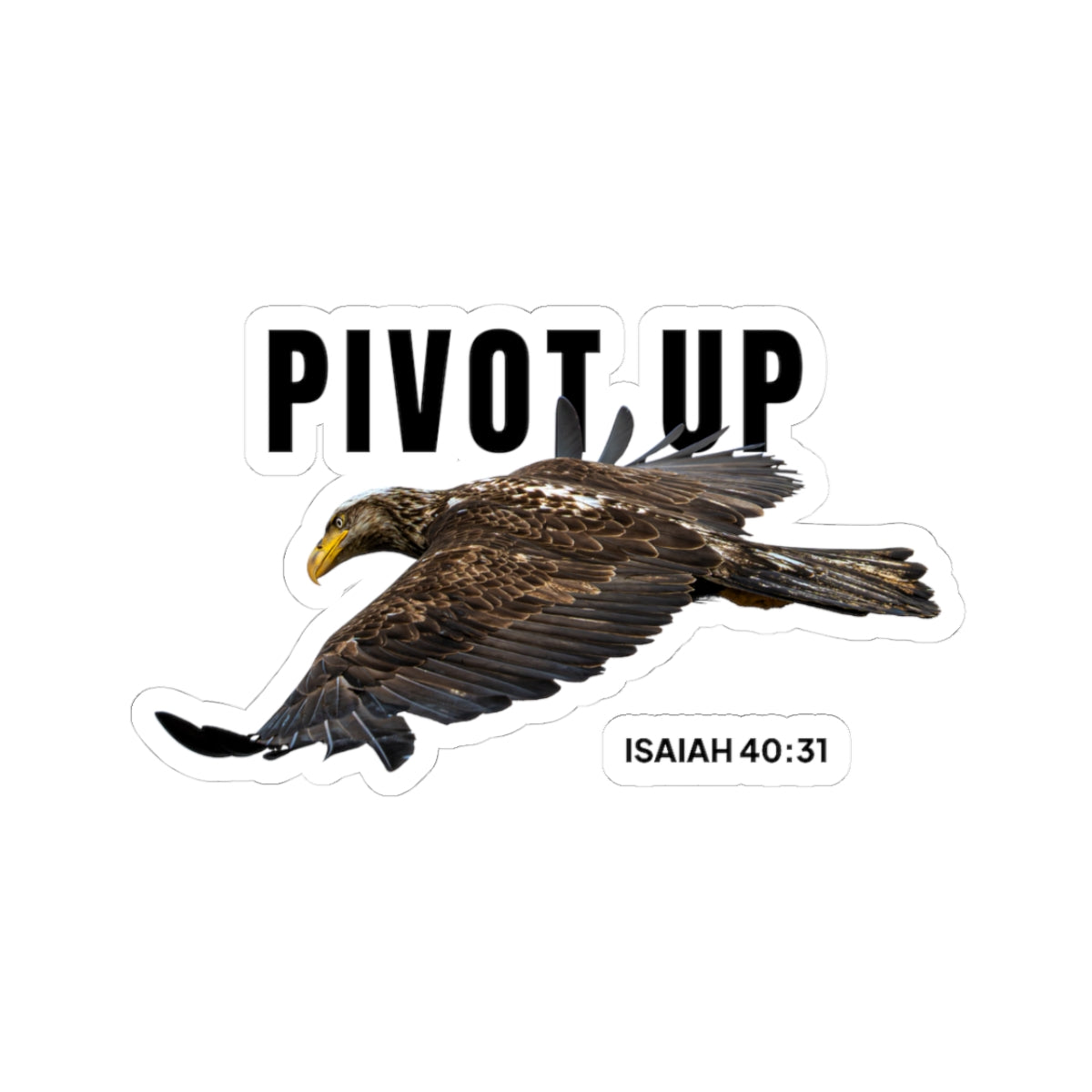 Pivot Up Eagle Sticker — Isaiah 40:31 Decal