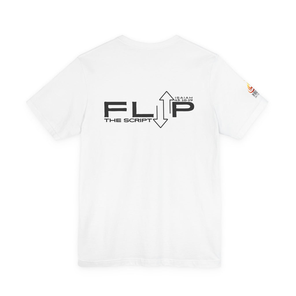 Flip The Script Tee — Isaiah 43:18–19 Christian T-Shirt (Light Colours)