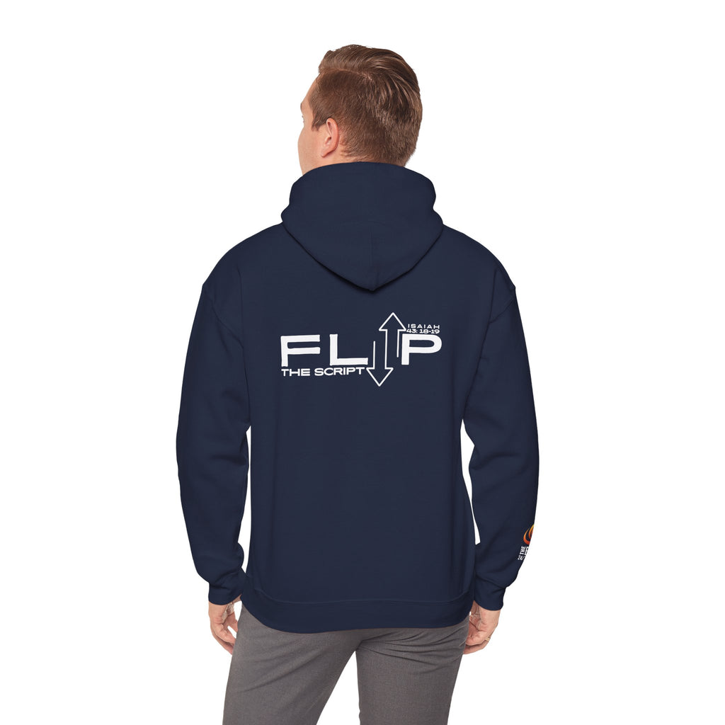 Flip The Script Hoodie: Isaiah 43:18–19 (Dark Colours)