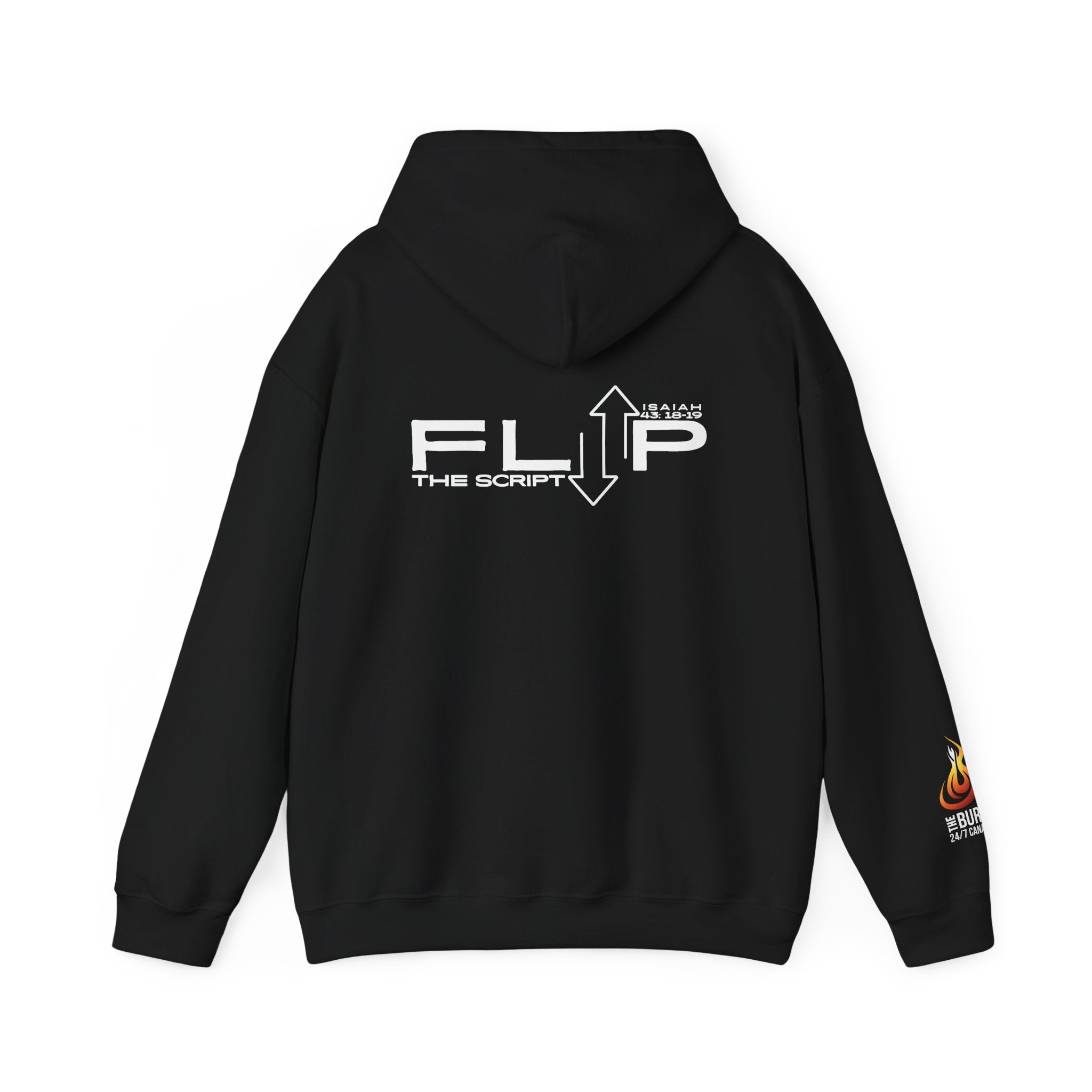 Flip The Script Hoodie: Isaiah 43:18–19 (Dark Colours)