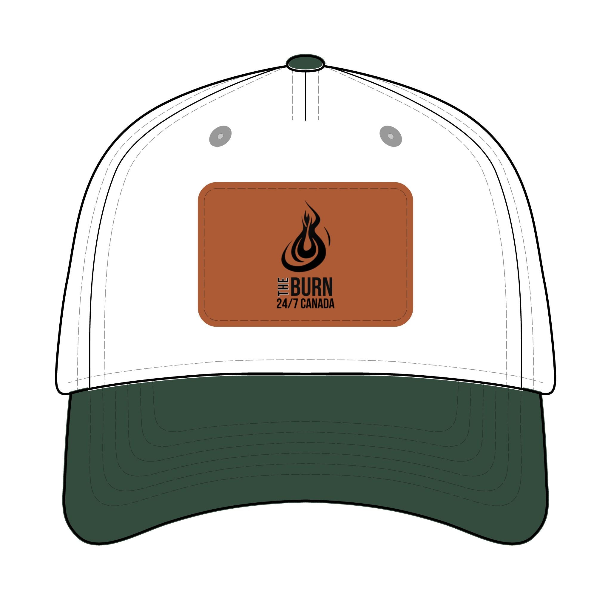 Leather Patch Baseball Cap: Burn 24/7 Canada Logo
