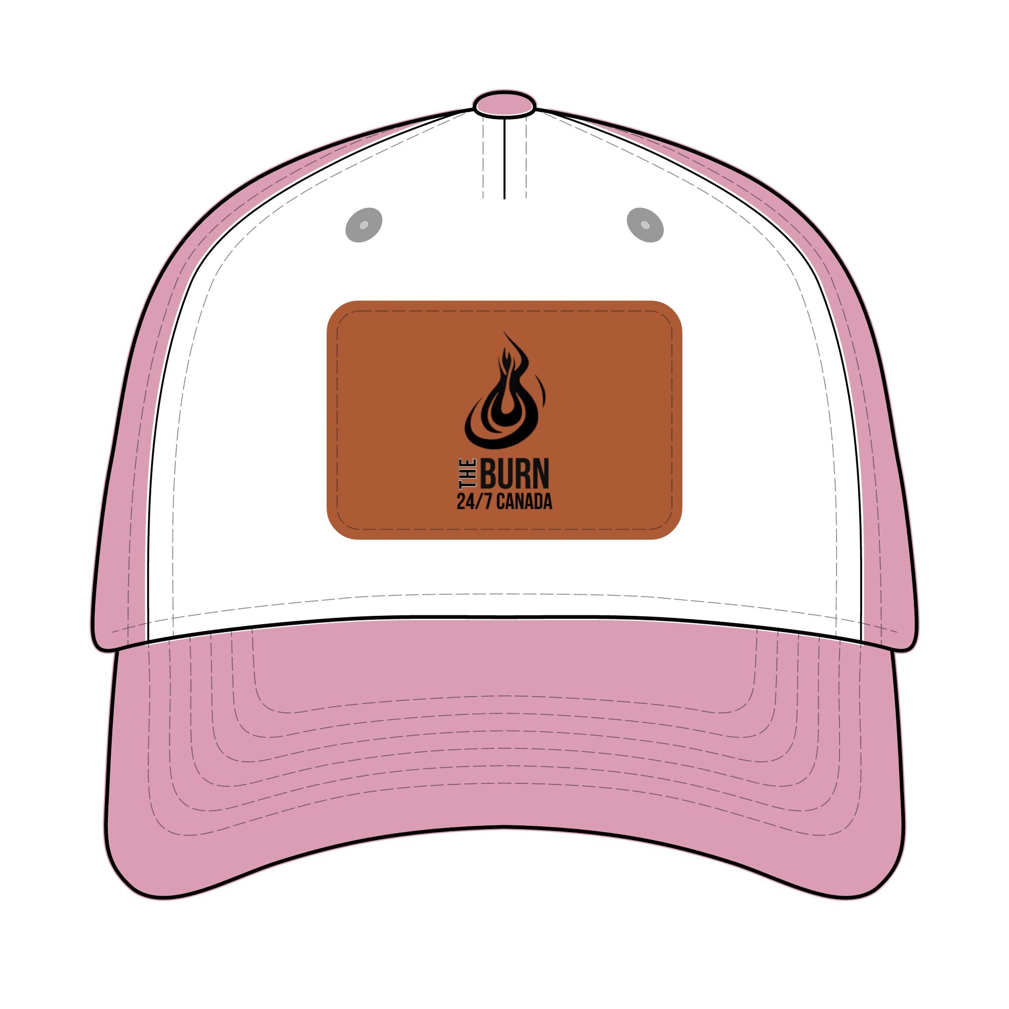 Leather Patch Baseball Cap: Burn 24/7 Canada Logo