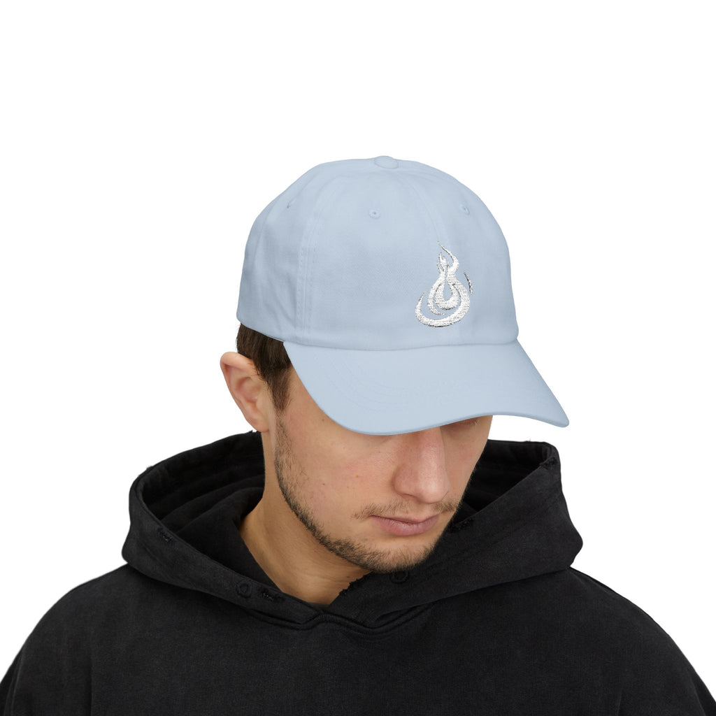 Dad Cap: Minimal Embroidered Burn Flame