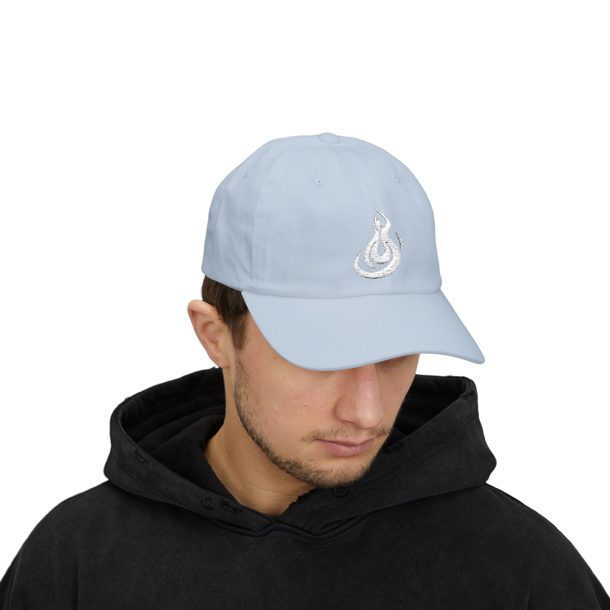 Dad Cap: Minimal Embroidered Burn Flame