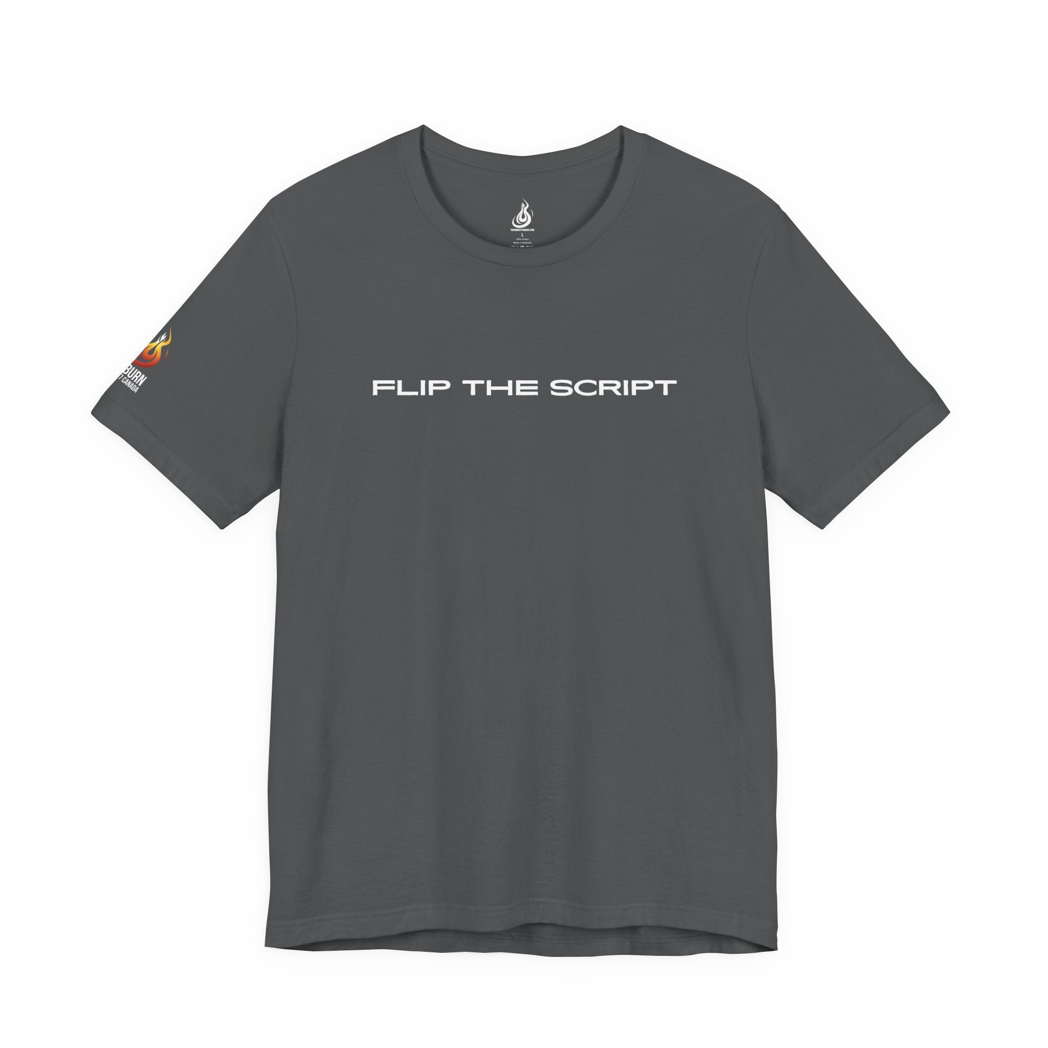 Flip The Script Tee, Isaiah 43:18–19 Christian T-Shirt (Dark Colours)