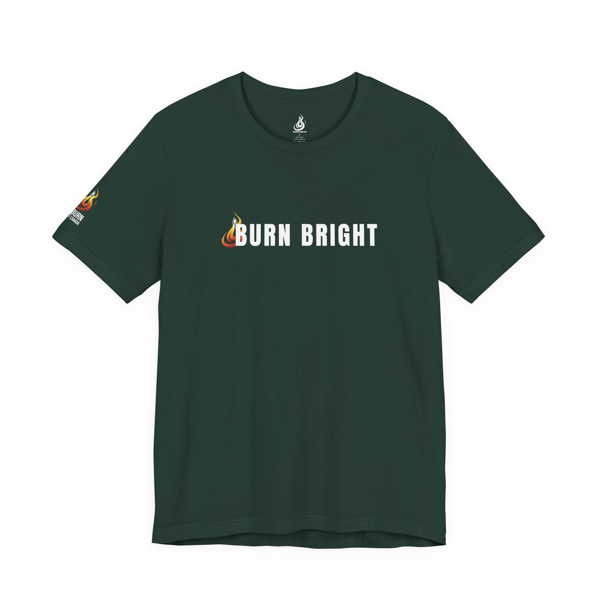 Burn Bright Christian T-Shirt — 2 Corinthians 4:6 Faith Tee (Dark Colours)