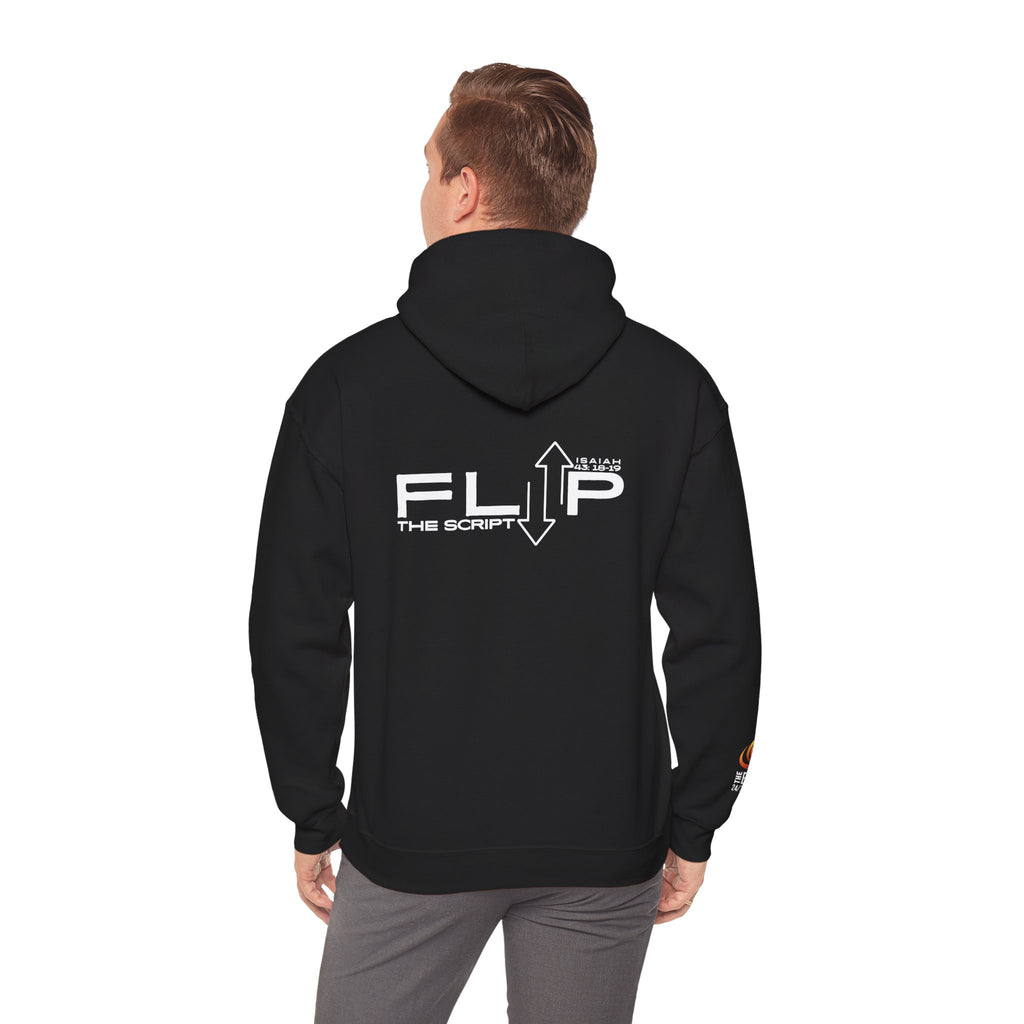 Flip The Script Hoodie: Isaiah 43:18–19 (Dark Colours)