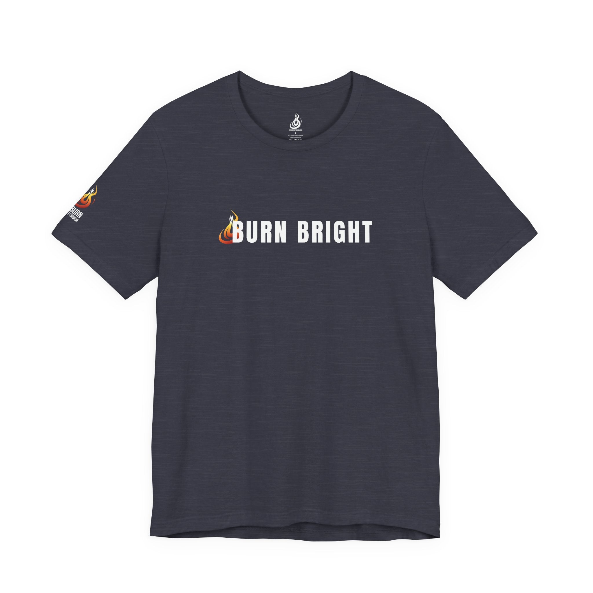 Burn Bright Christian T-Shirt — 2 Corinthians 4:6 Faith Tee (Dark Colours)