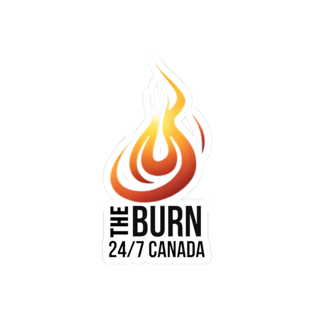 The Burn 24/7 Canada Flame Logo - Laptop Decal