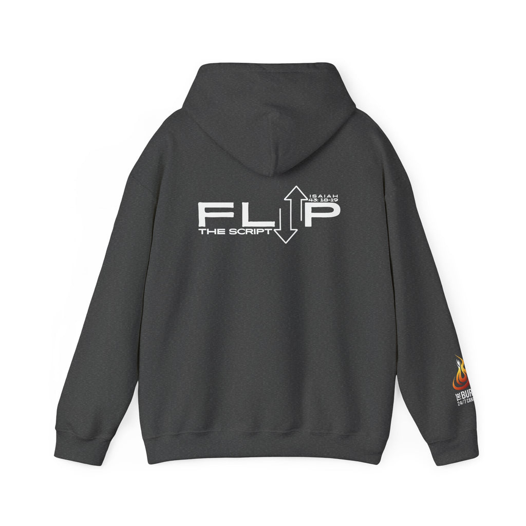 Flip The Script Hoodie: Isaiah 43:18–19 (Dark Colours)