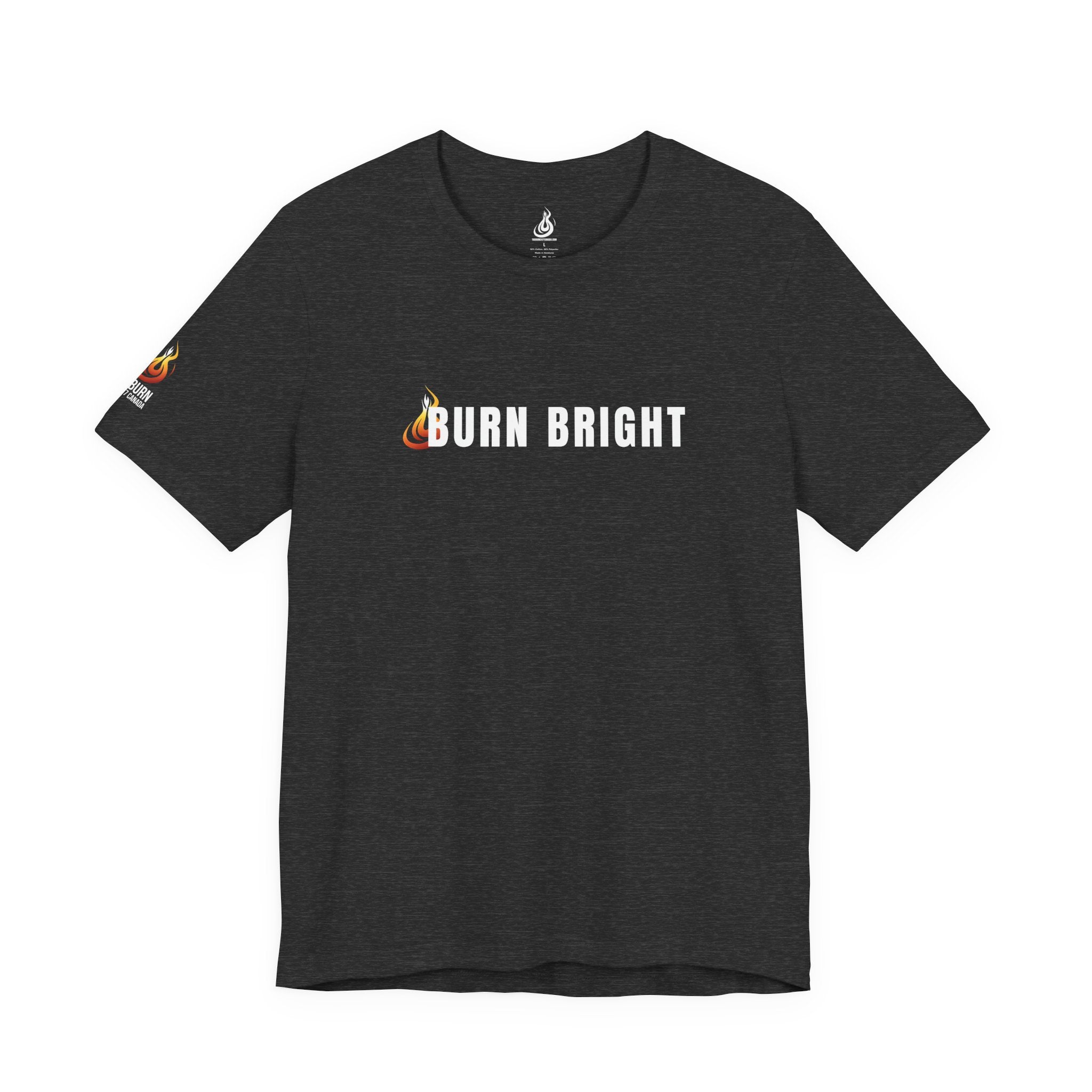 Burn Bright Christian T-Shirt — 2 Corinthians 4:6 Faith Tee (Dark Colours)