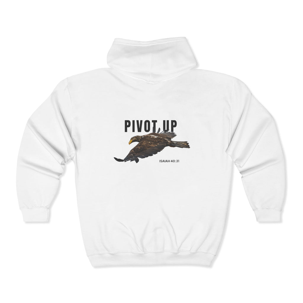 Pivot Up — Isaiah 40:31 Full-Zip Hoodie (Light Colours)