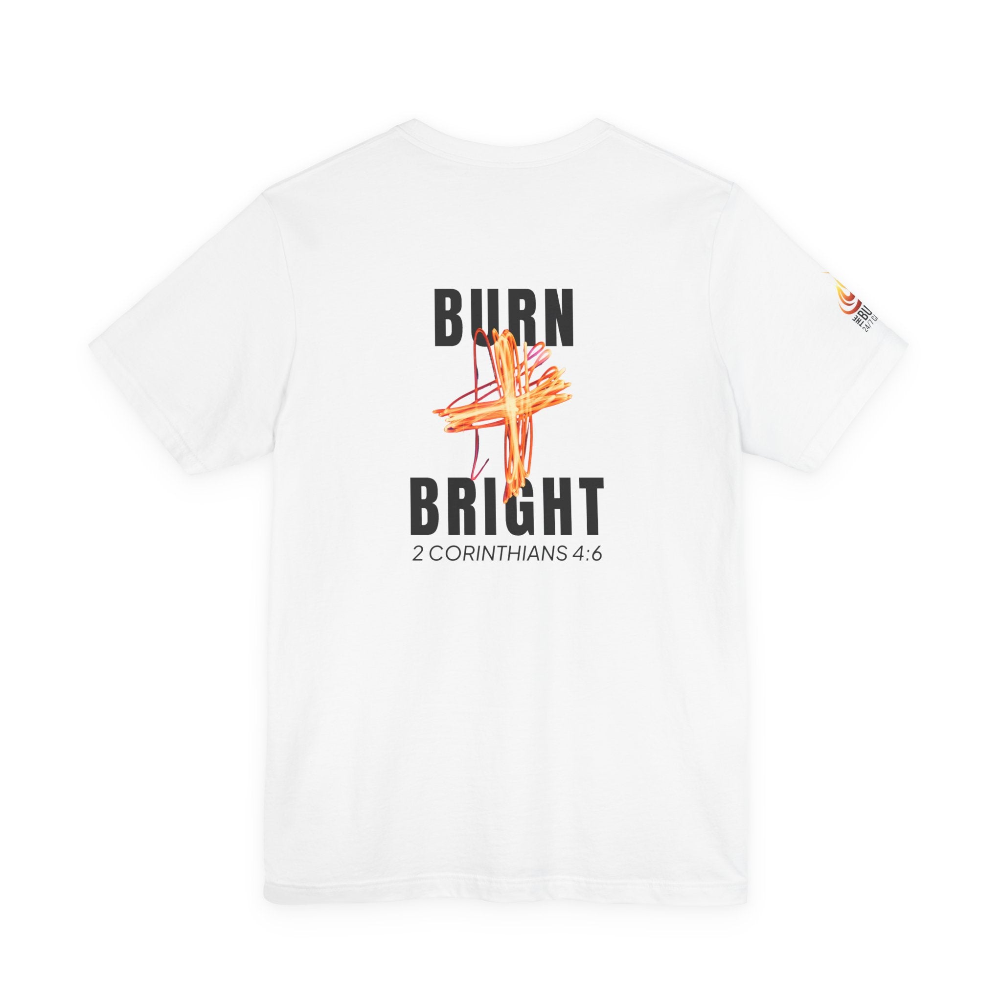 Burn Bright Christian T-Shirt, 2 Corinthians 4:6 Faith Tee (Light Colours)